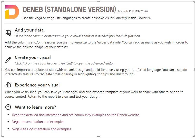 Стартовый экран Deneb Standalone Version