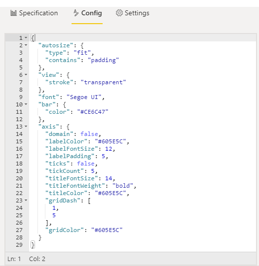 Пример содержимого редактора Config