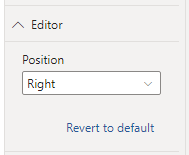 Настройка положения редактора на панели форматирования